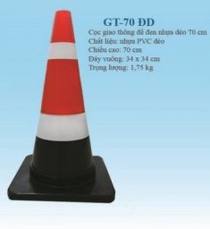 Cọc giao thông đế đen nhựa dẻo 70 cm	GT.70 ĐD