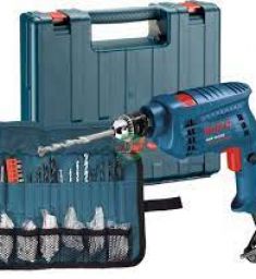 Máy khoan tường Bosch GSB 10RE (valy nhựa, bộ mũi khoan + đầu vít) 06012161K0