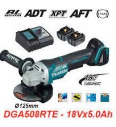 Máy mài góc dùng pin Makita DGA508RTE (125mm/công tắc bóp/BL) (18V) 