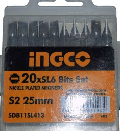 SL8x25mm Bộ mũi vít dẹp 25 mũi INGCO SDB11SL613