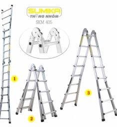 Thang nhôm gấp chữ A mở rộng Sumika SKM 405